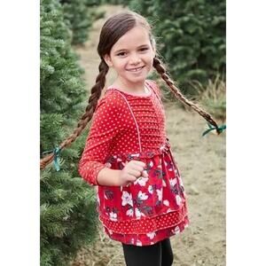 Matilda Jane Cheerful Day Long Sleeve Tunic Top Polka Dot Floral Fits Girls 8